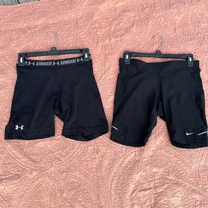 Under Armour and Nike Running shorts lot.